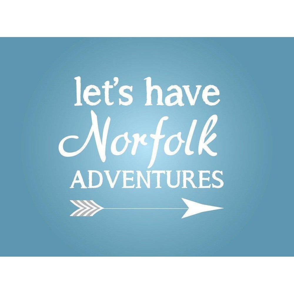 Norfolk Adventures Typographic Travel Print - Coastal Wall Art - Poster-SeaKisses