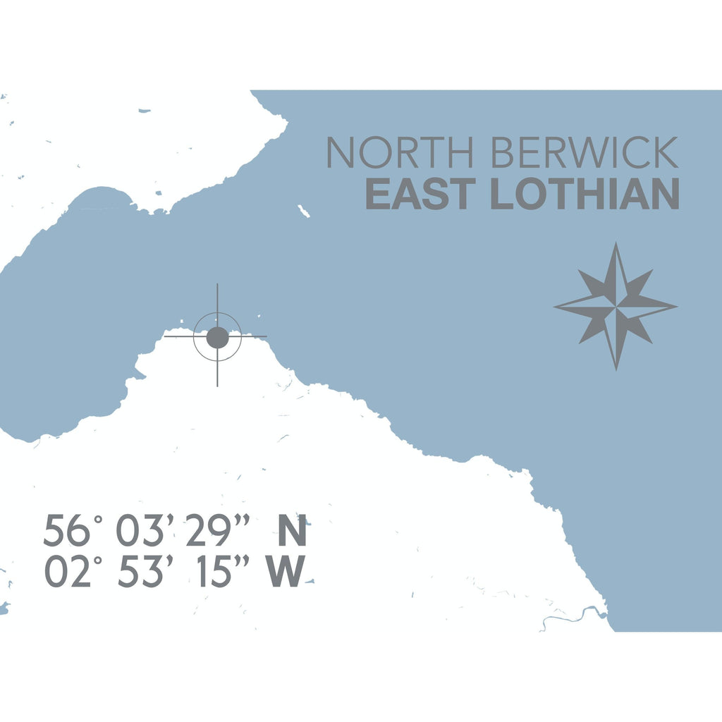 North Berwick Map Travel Print- Coastal Wall Art /Poster-SeaKisses