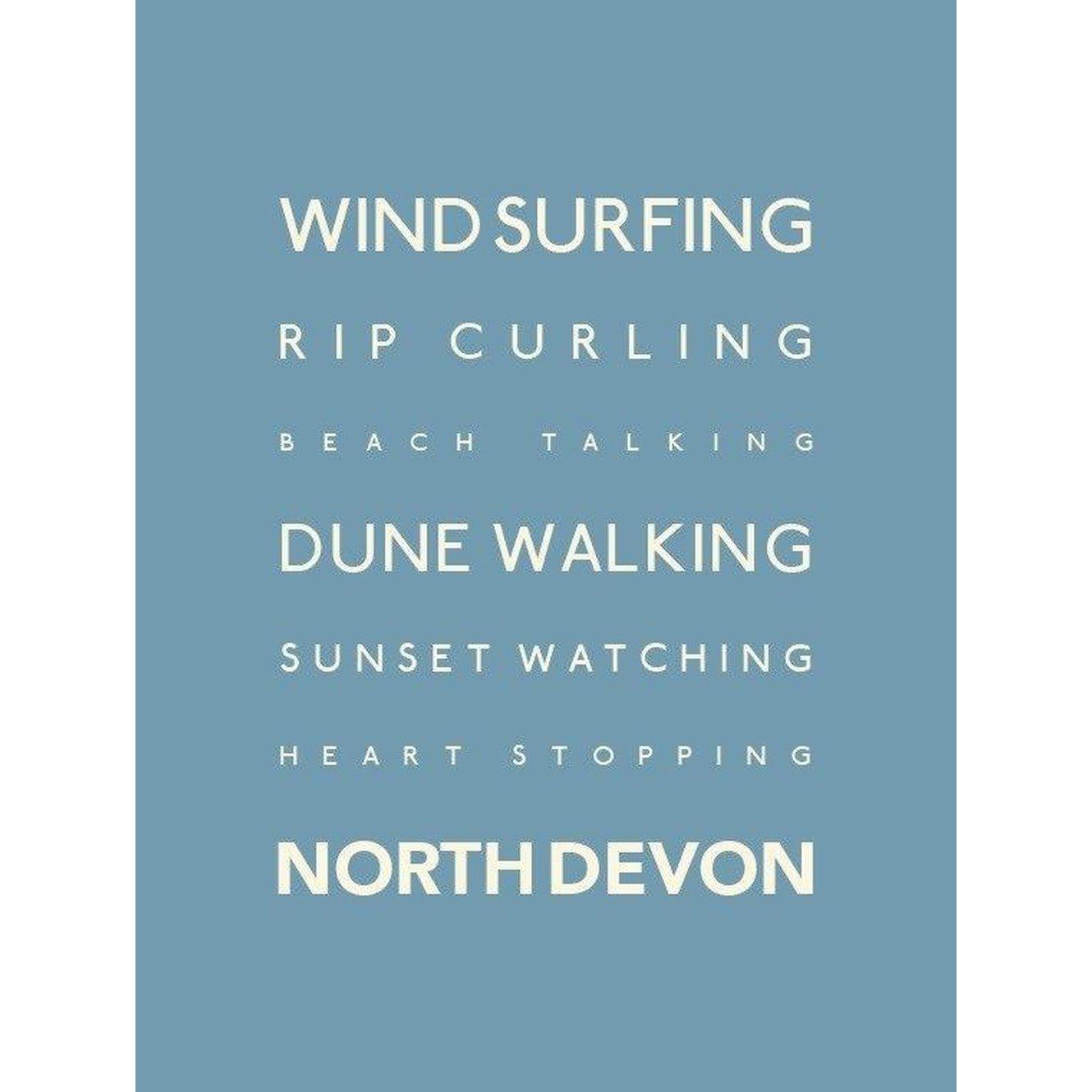 North Devon Typographic Print-SeaKisses