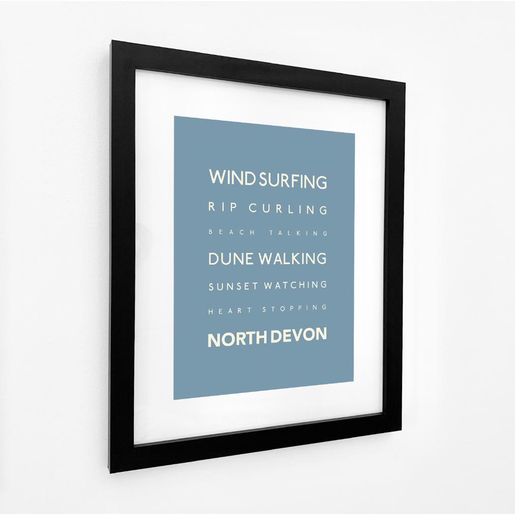North Devon Typographic Print-SeaKisses