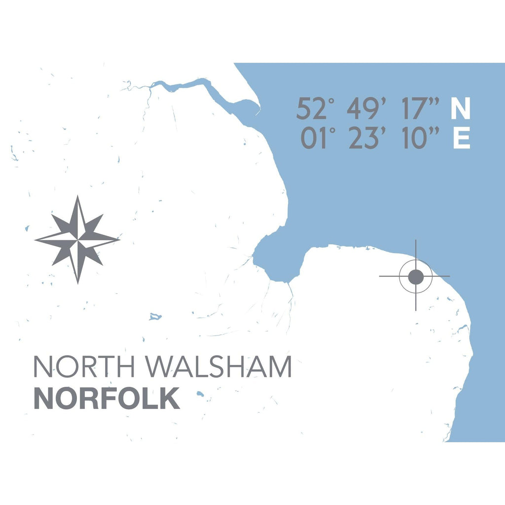 North Walsham Coastal Map Print-SeaKisses