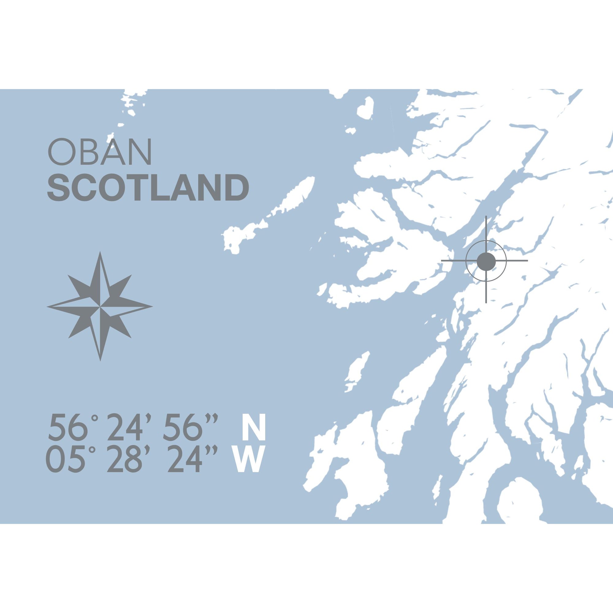 Oban Coastal Map Print-SeaKisses