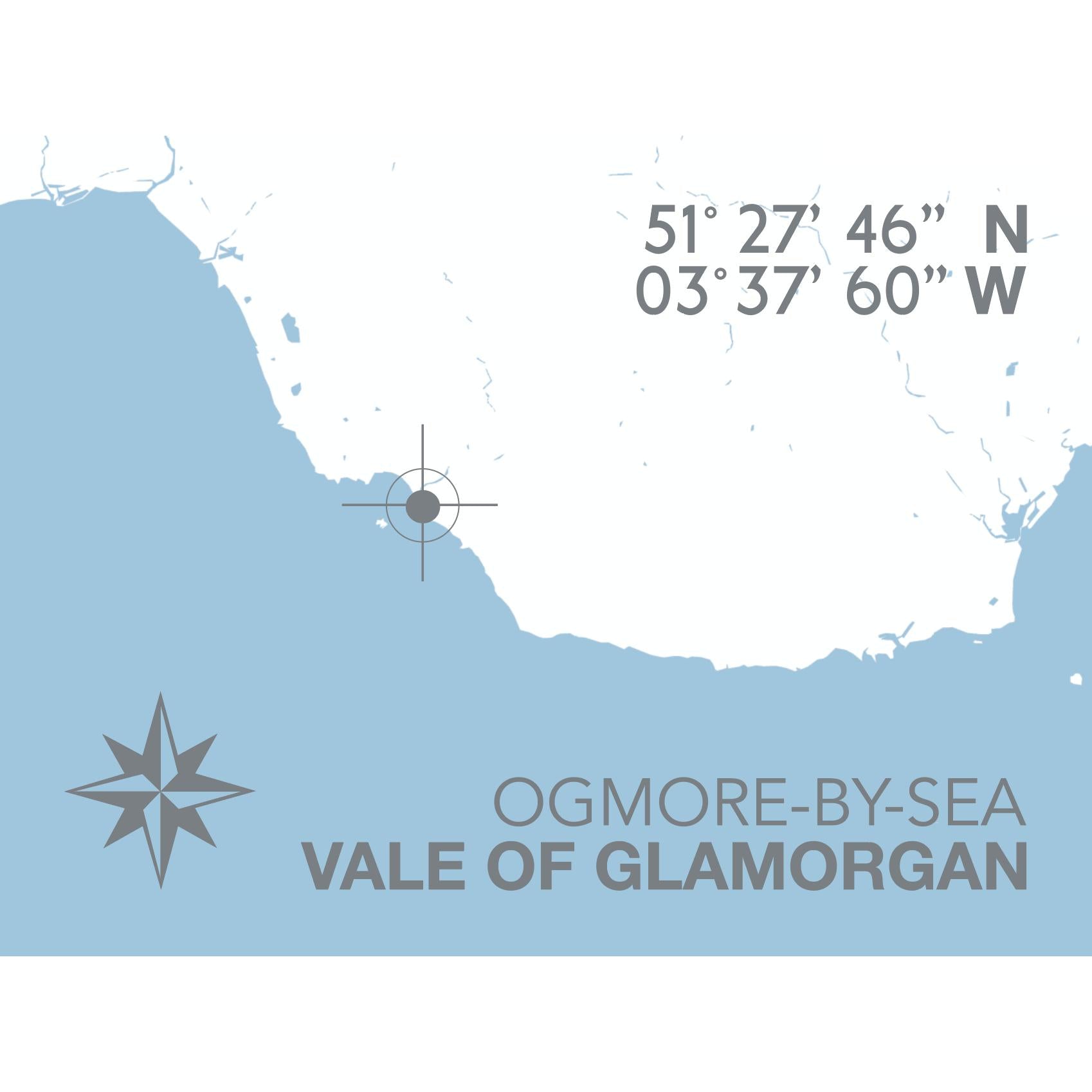 Ogmore-By-Sea Coastal Map Print-SeaKisses