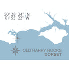 Old Harry Rocks Coastal Map Print-SeaKisses