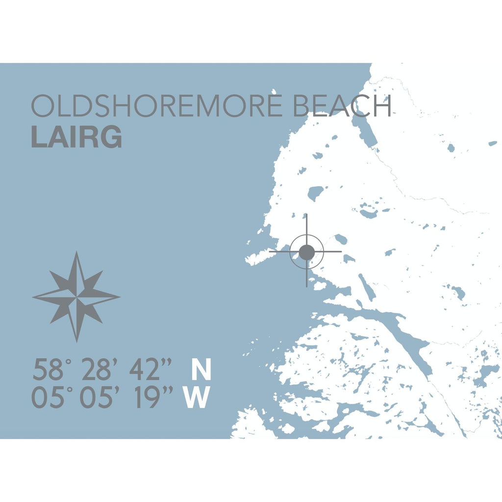 Oldshoremore Beach Map Travel Print- Coastal Wall Art /Poster-SeaKisses