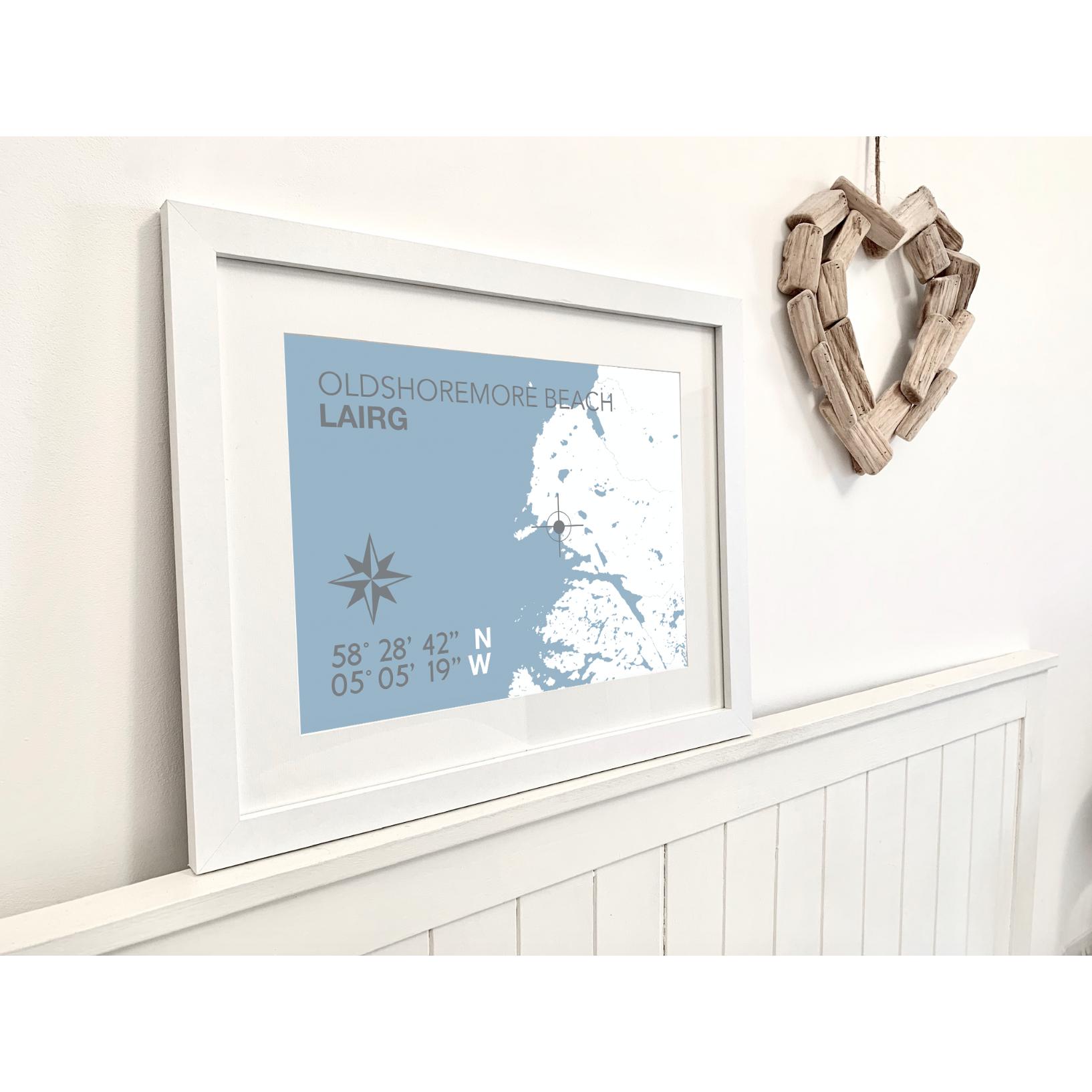 Oldshoremore Beach Coastal Map Print-SeaKisses