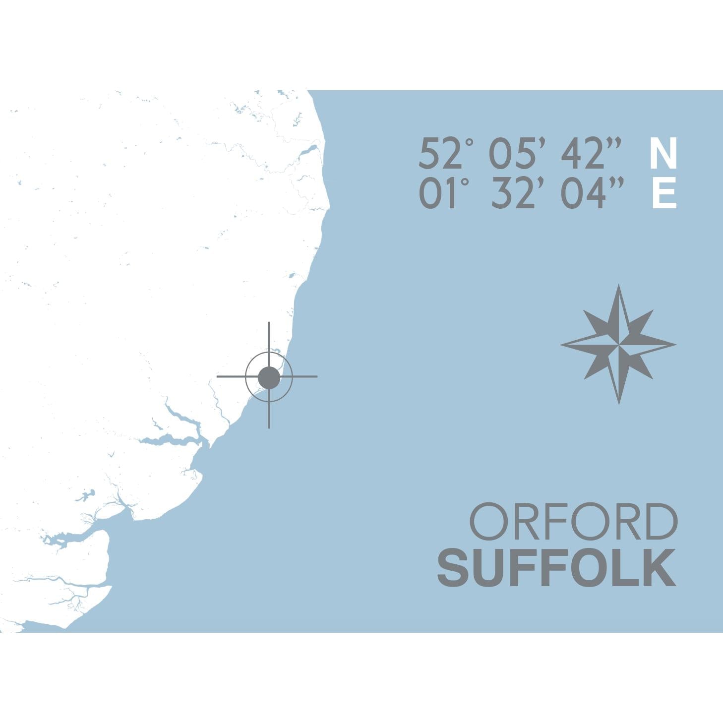 Orford Coastal Map Print-SeaKisses