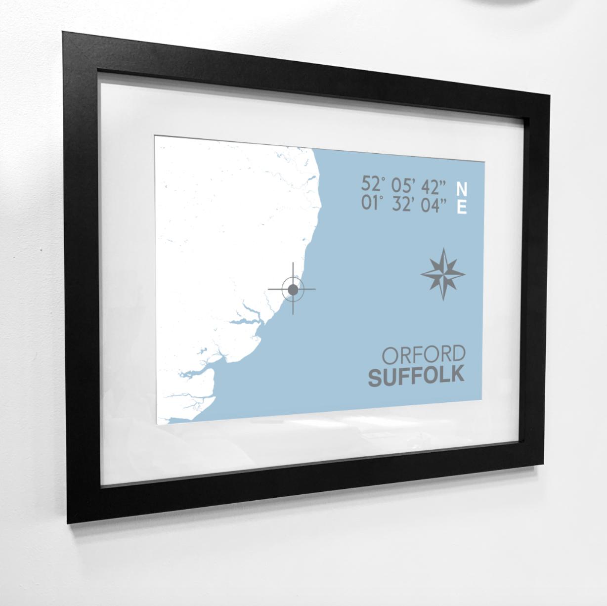 Orford Coastal Map Print-SeaKisses