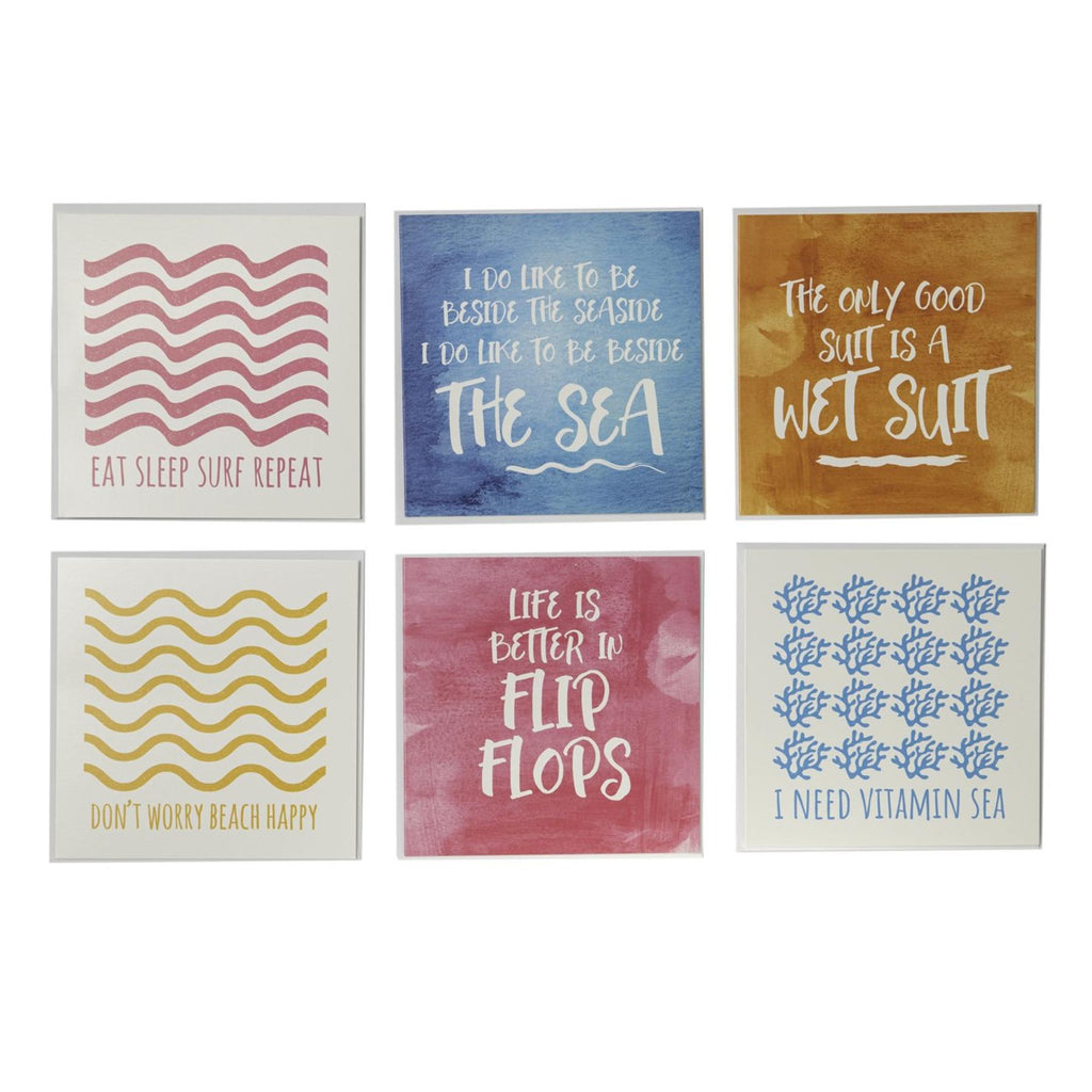 Pack Of Greeting Cards - 6 Coastal Cards-SeaKisses