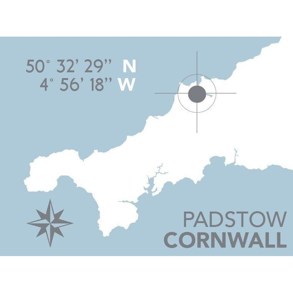 Padstow Coastal Map Print-SeaKisses