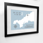 Padstow Coastal Map Print-SeaKisses