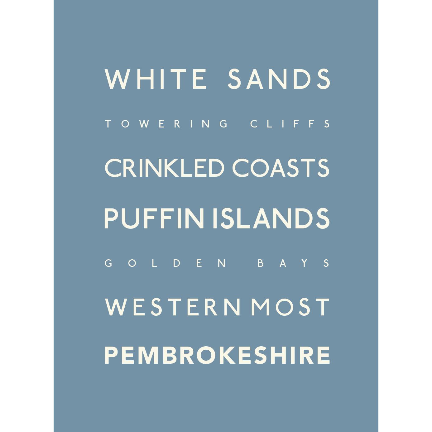 Pembrokeshire Typographic Print-SeaKisses