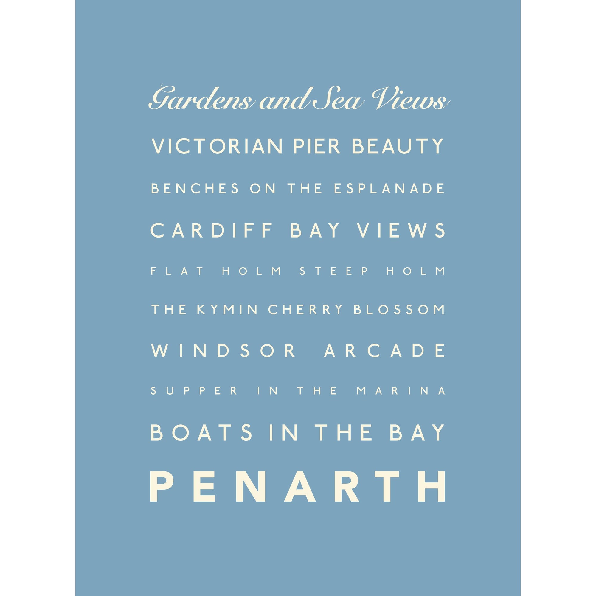 Penarth Typographic Print-SeaKisses