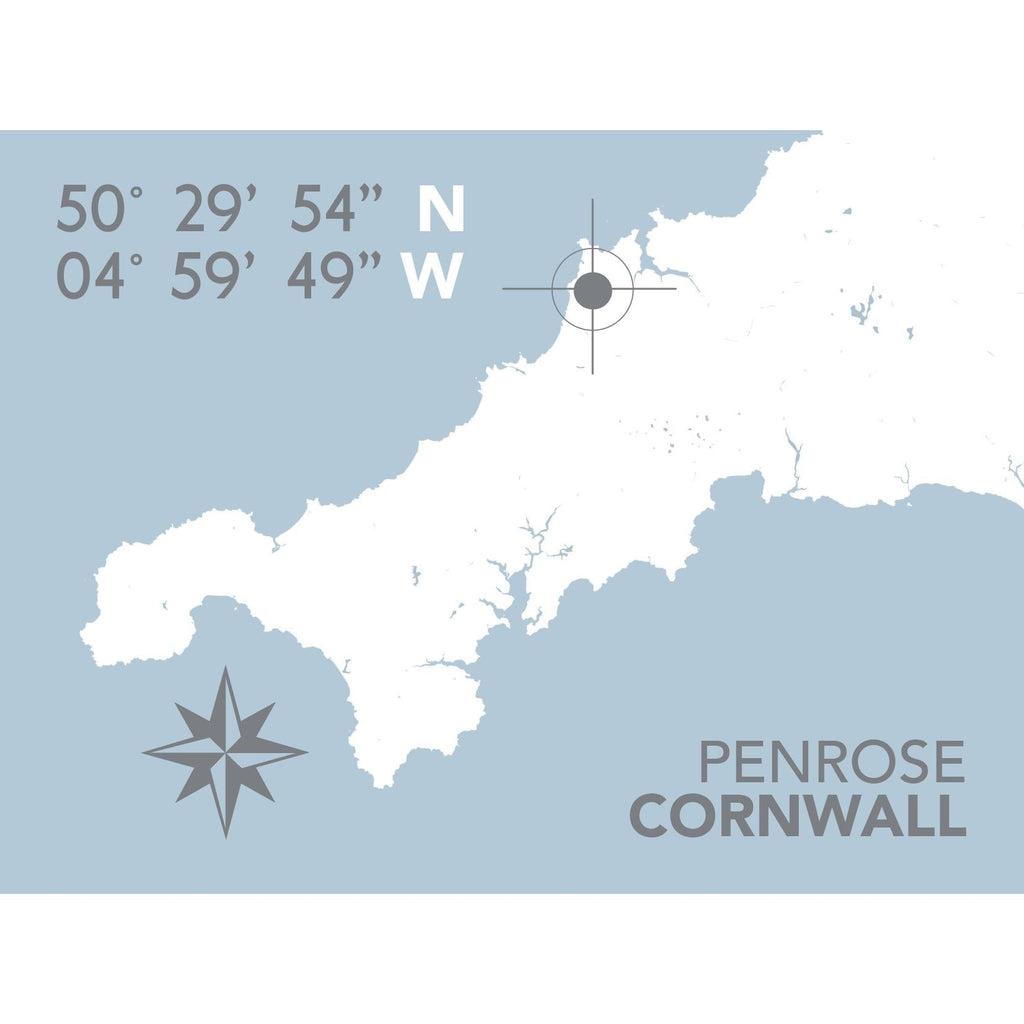 Penrose Map Travel Print- Coastal Wall Art /Poster-SeaKisses