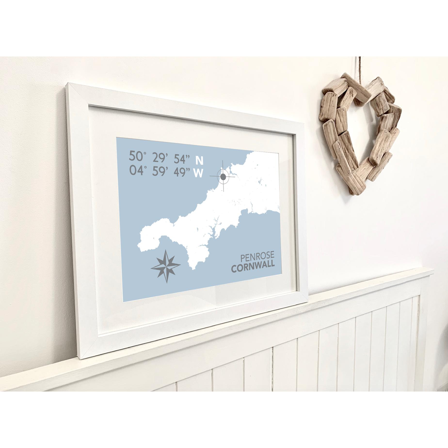 Penrose Coastal Map Print-SeaKisses