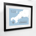 Pentewan Coastal Map Print-SeaKisses