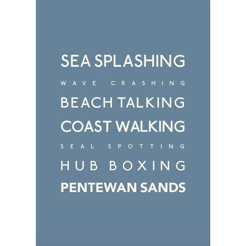 Pentewan Sands Typographic Print-SeaKisses