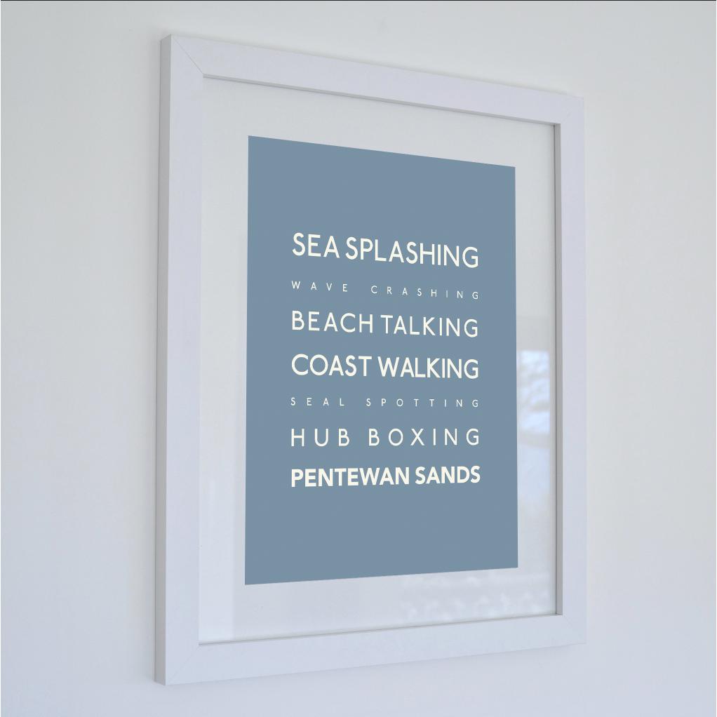 Pentewan Sands Typographic Print-SeaKisses