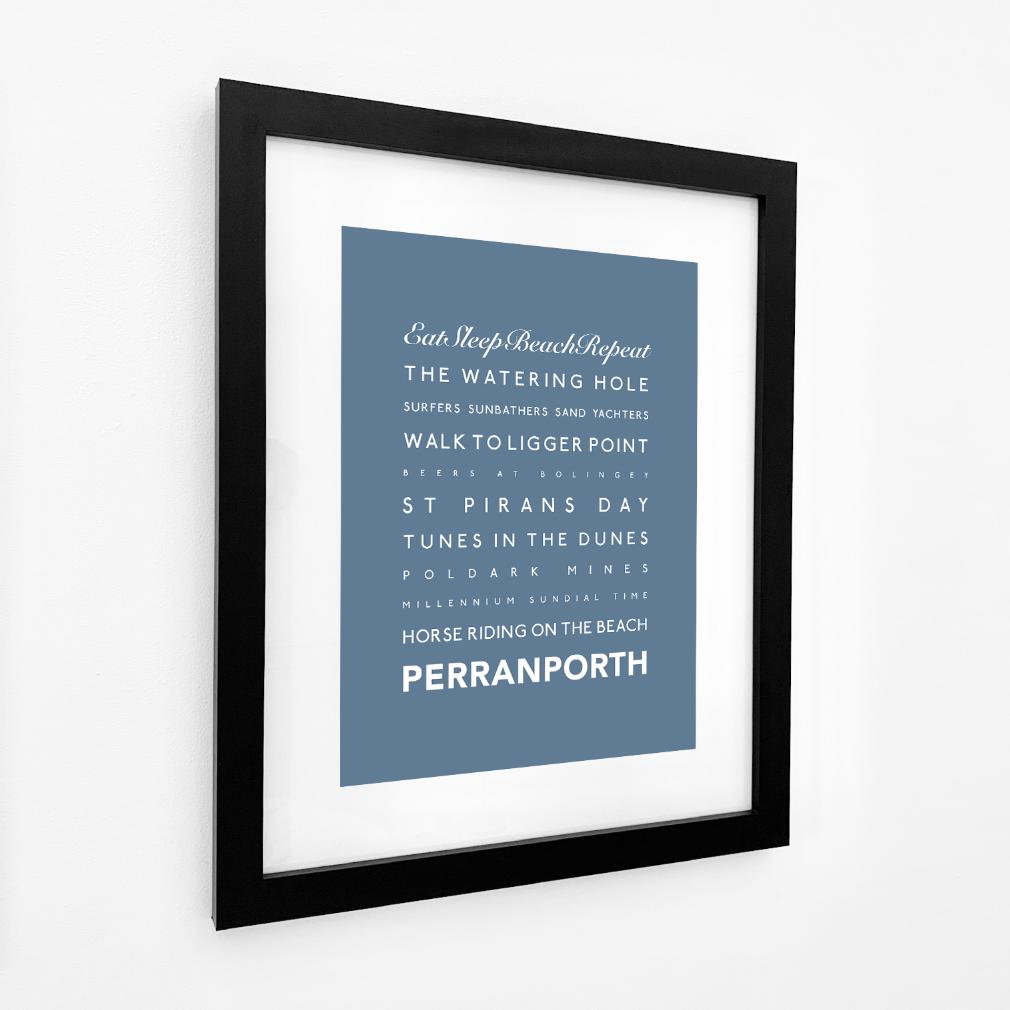 Perranporth Typographic Print-SeaKisses