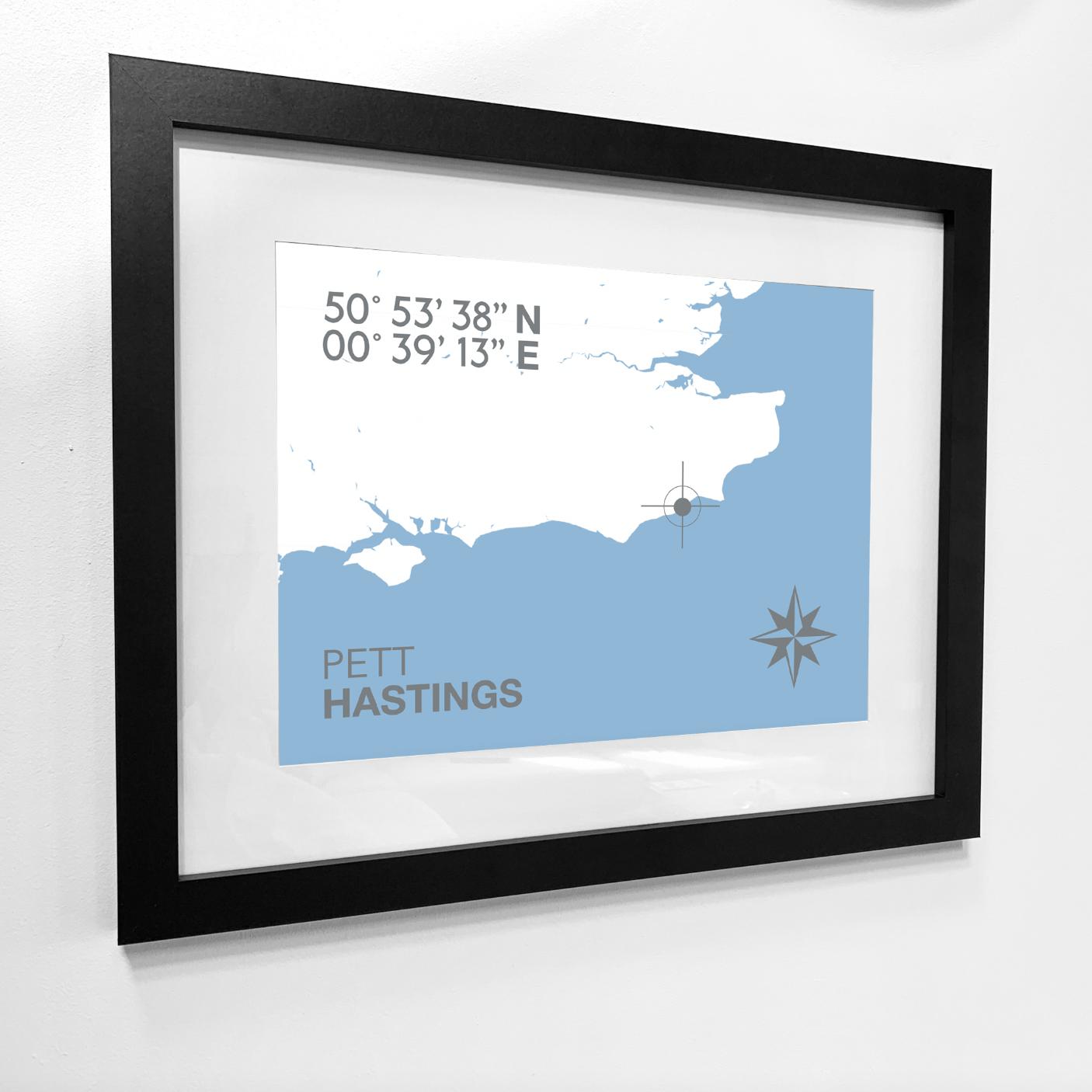 Pett Coastal Map Print-SeaKisses