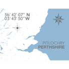 Pitlochry Coastal Map Print-SeaKisses