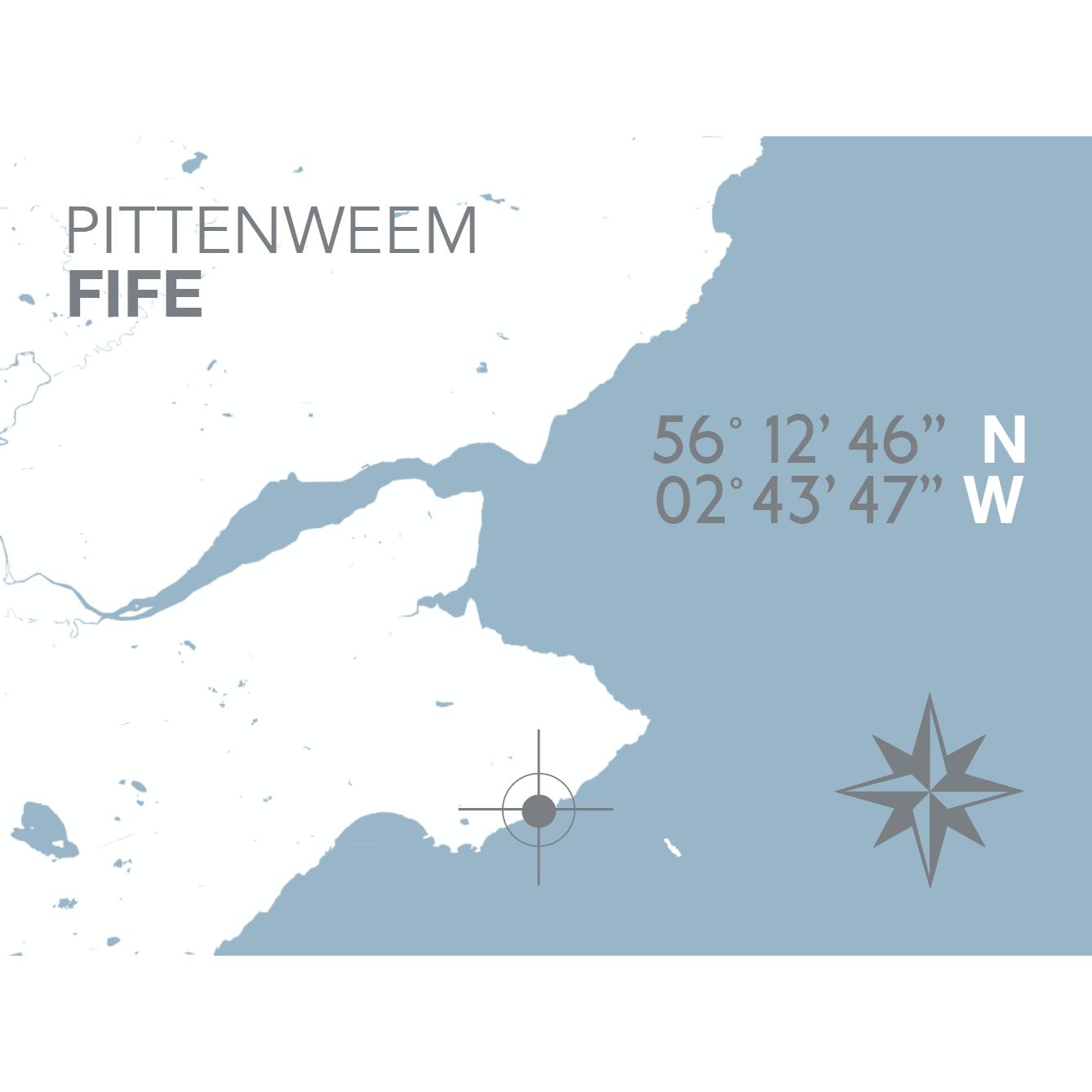 Pittenweem Coastal Map Print-SeaKisses