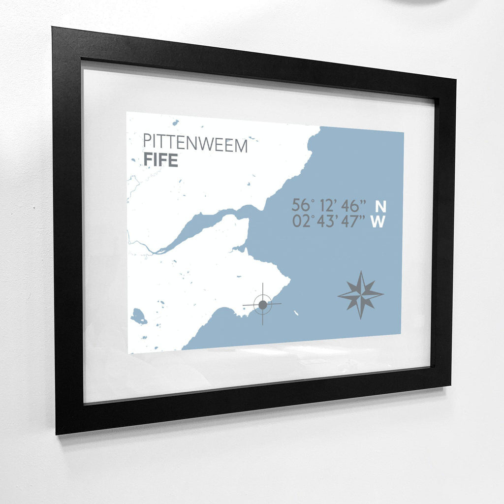 Pittenweem Map Travel Print- Coastal Wall Art /Poster-SeaKisses