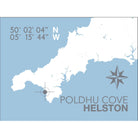 Poldhu Cove Coastal Map Print-SeaKisses