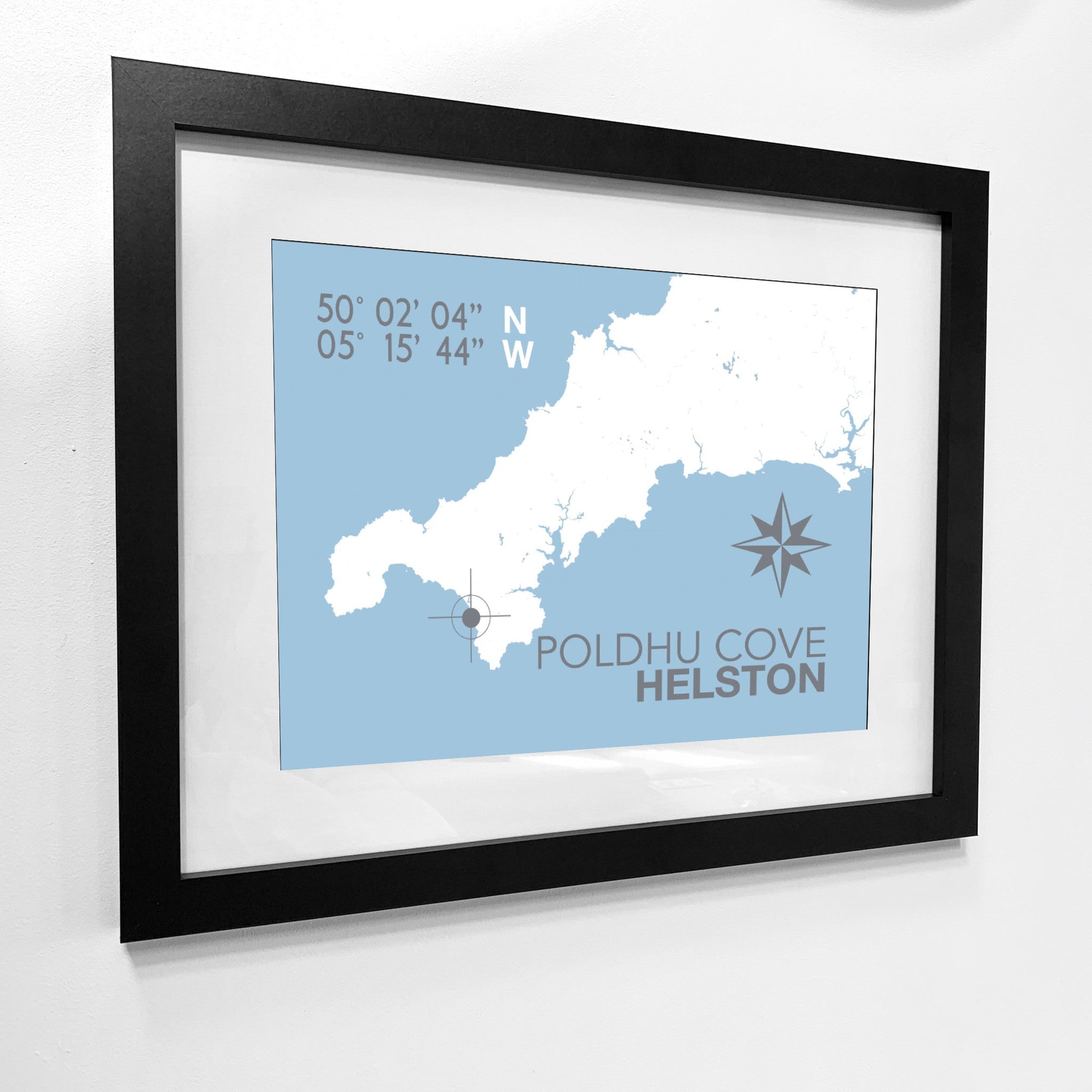 Poldhu Cove Coastal Map Print-SeaKisses