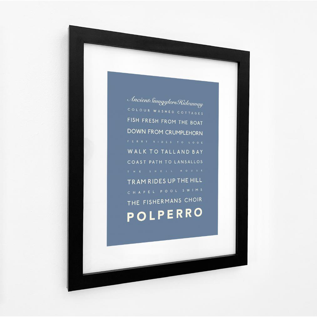 Polperro Typographic Print-SeaKisses