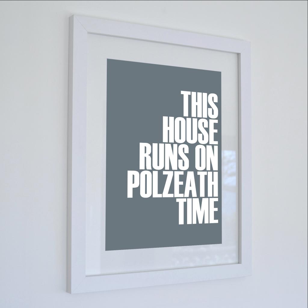 Polzeath Time Typographic Print-SeaKisses