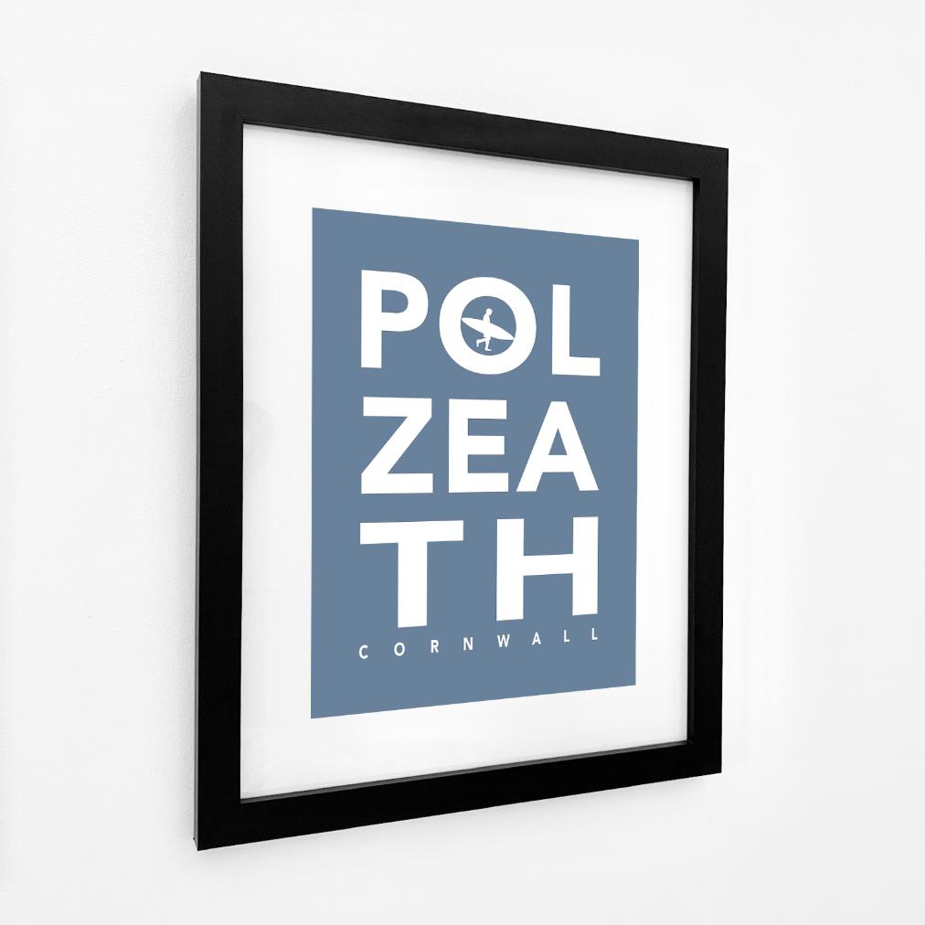 Polzeath Typographic Seaside Word Print - Coastal Wall Art /Poster-SeaKisses