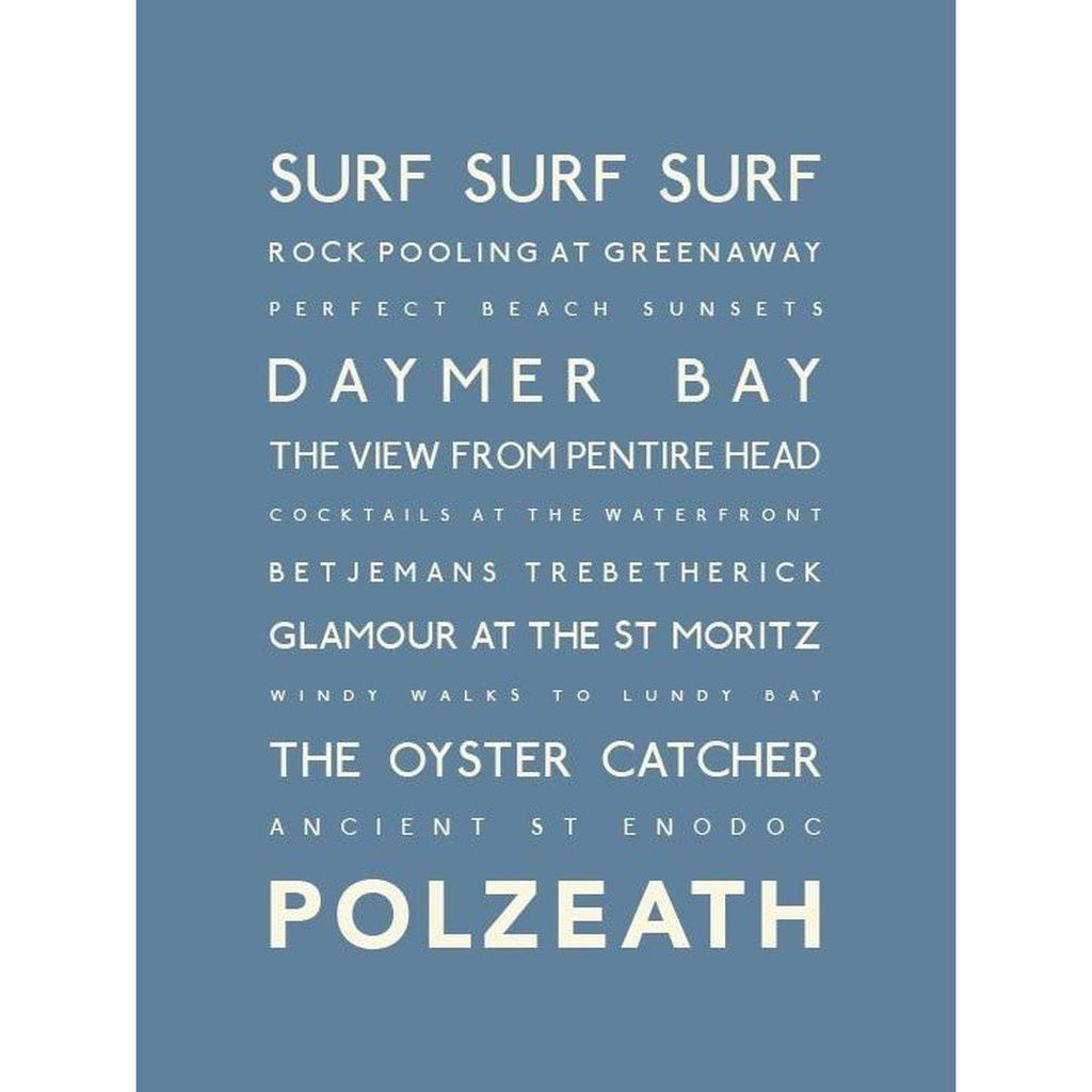 Polzeath Typographic Print-SeaKisses