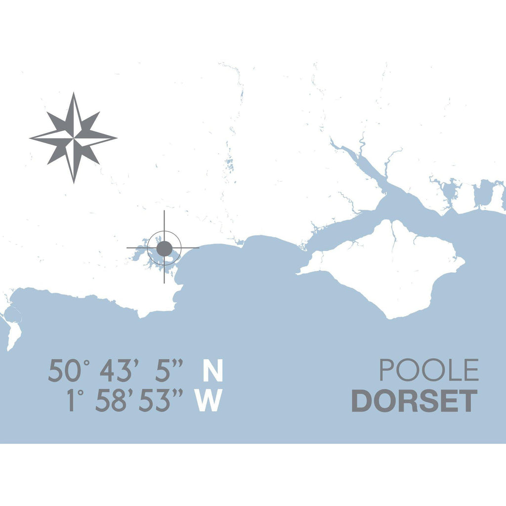 Poole Map Travel Print- Coastal Wall Art /Poster-SeaKisses
