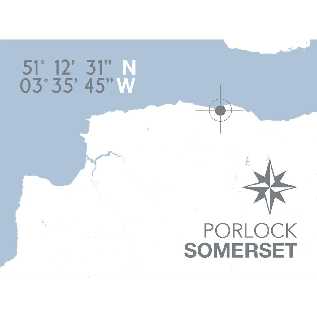 Porlock Coastal Map Print-SeaKisses