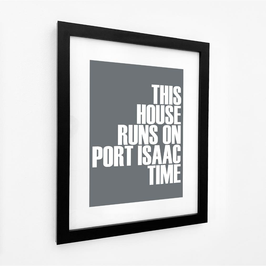 Port Isaac Time Typographic Seaside Print- Coastal Wall Art /Poster-SeaKisses