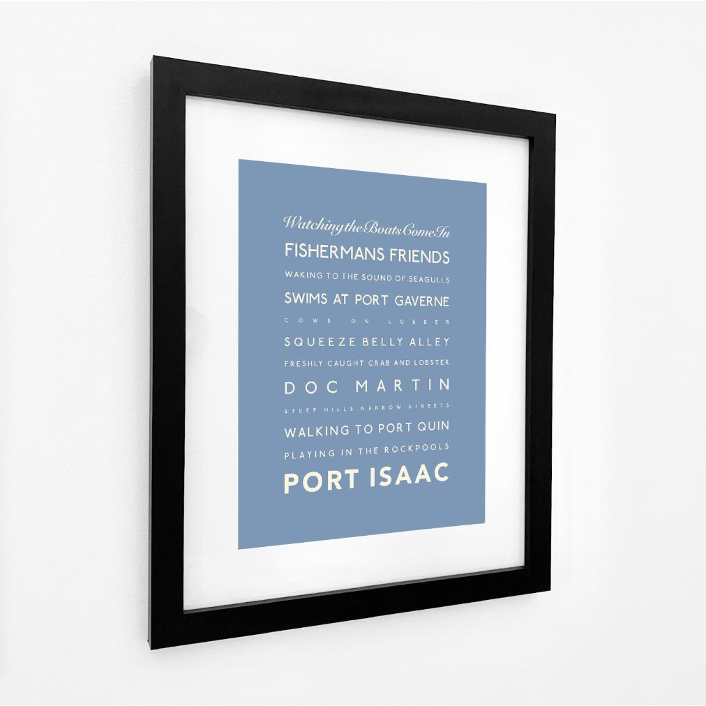 Port Isaac Typographic Travel Print- Coastal Wall Art /Poster-SeaKisses