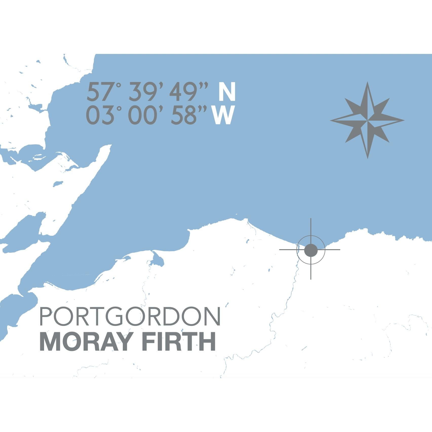 Portgordon Coastal Map Print-SeaKisses