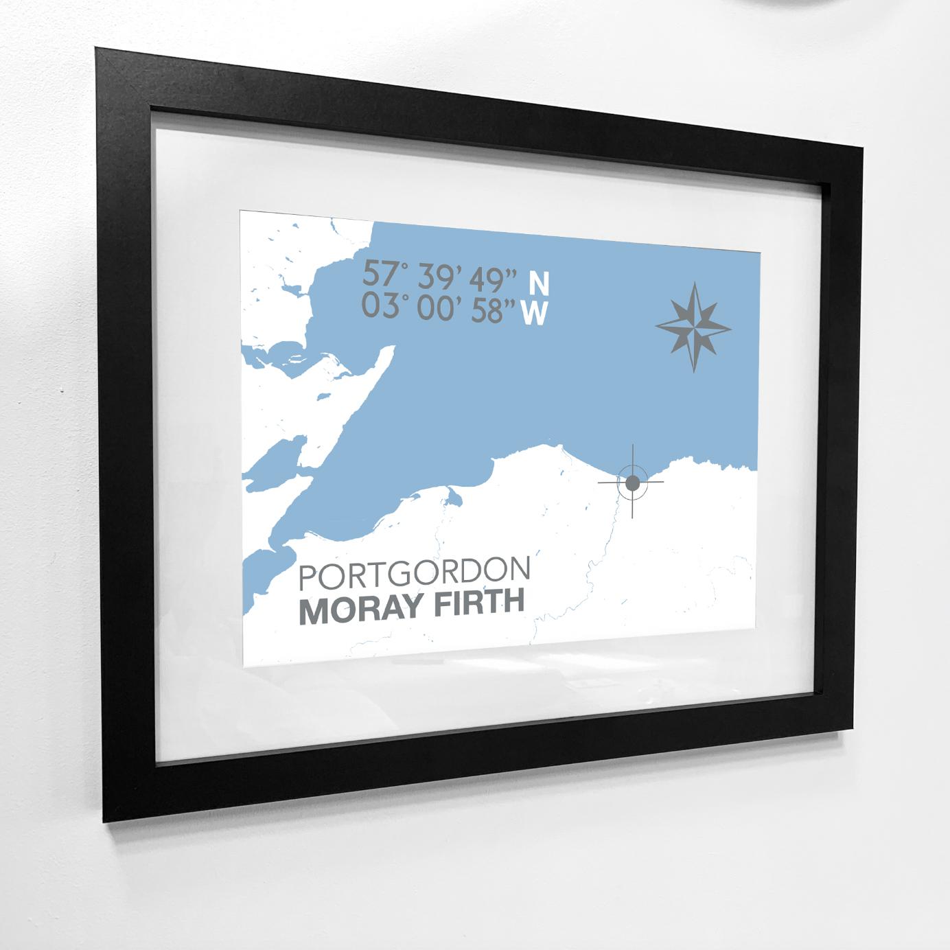 Portgordon Coastal Map Print-SeaKisses