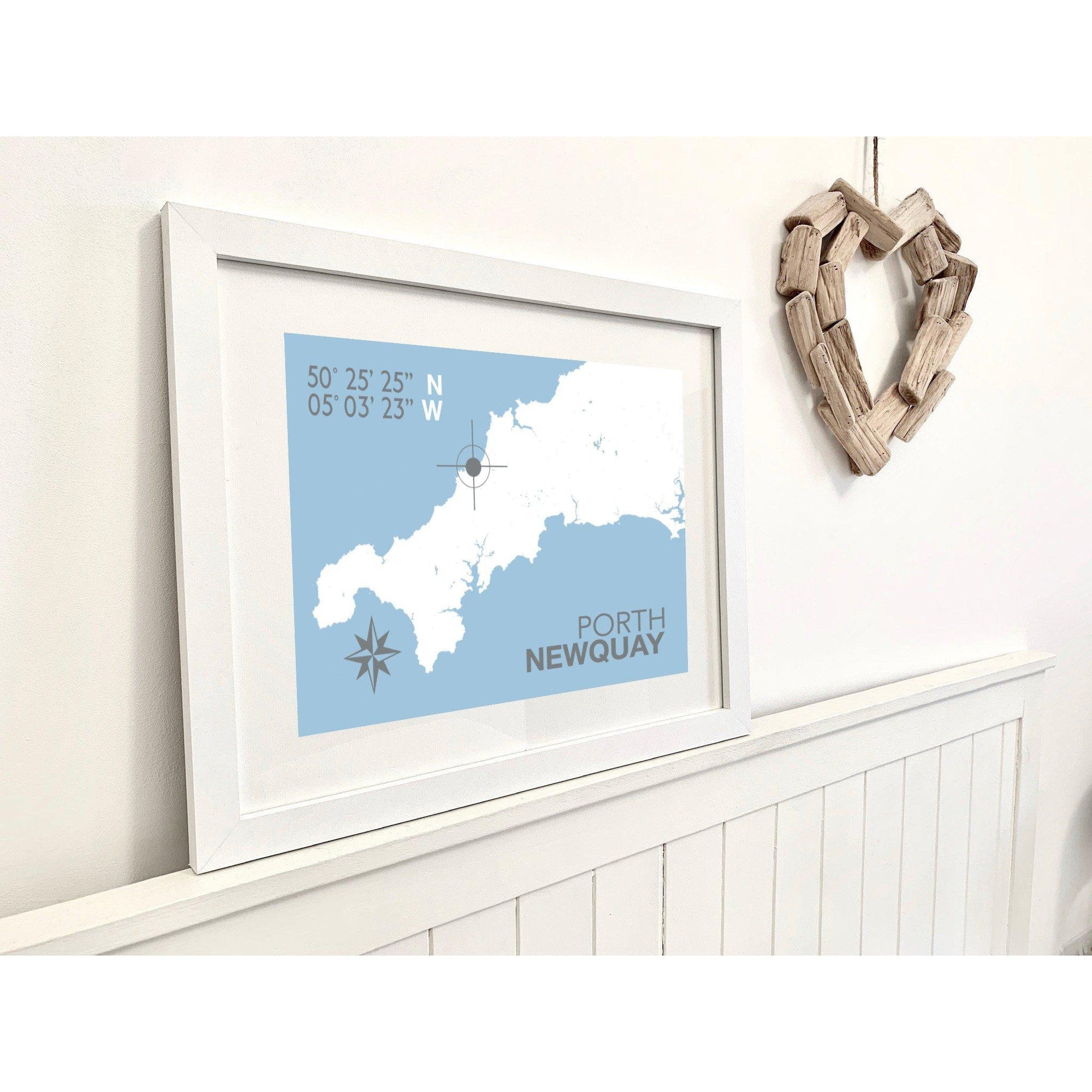 Porth Coastal Map Print-SeaKisses