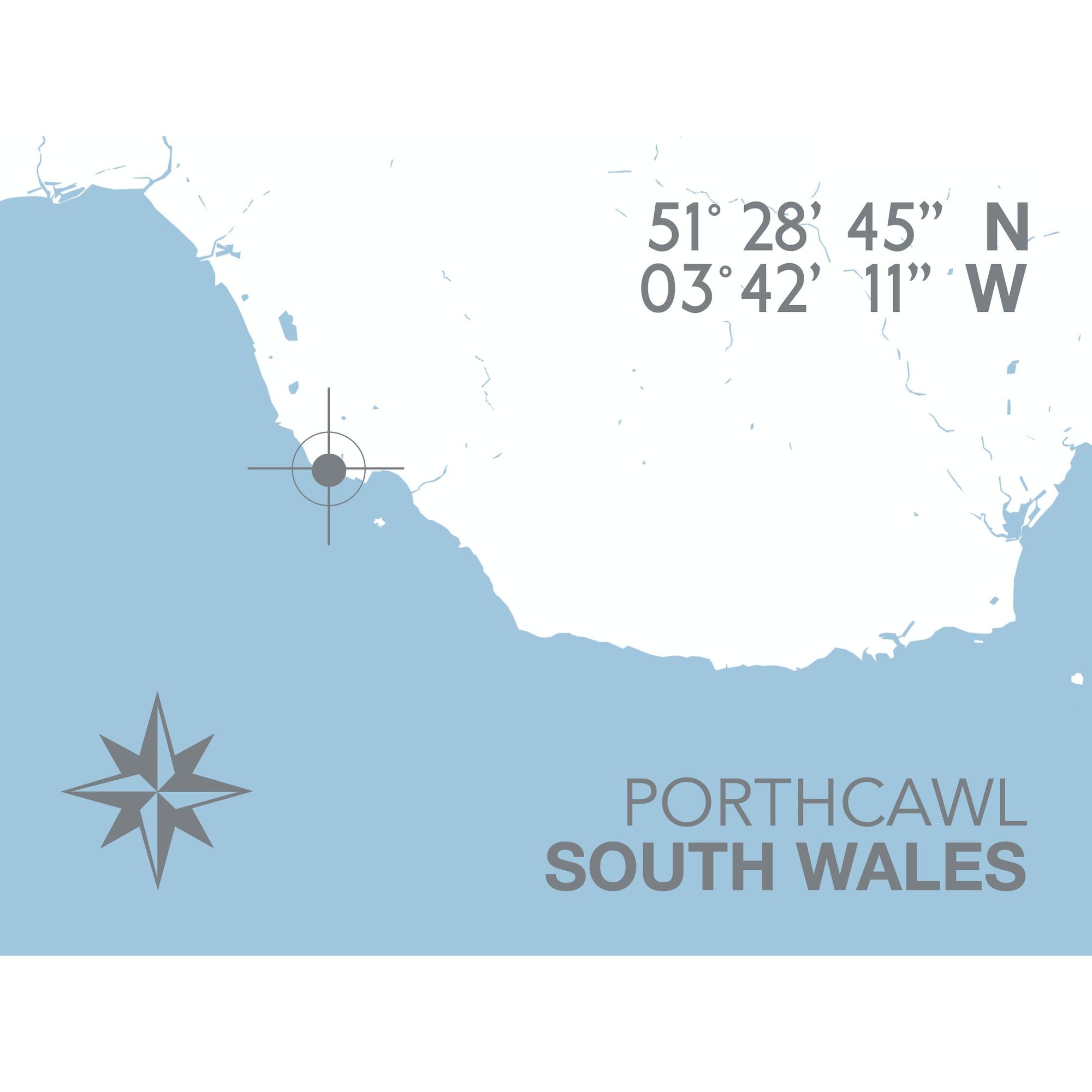 Porthcawl Coastal Map Print-SeaKisses