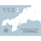 Porthleven Coastal Map Print-SeaKisses