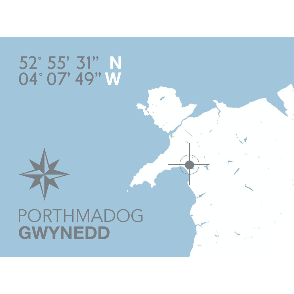 Porthmadog Coastal Map Print-SeaKisses