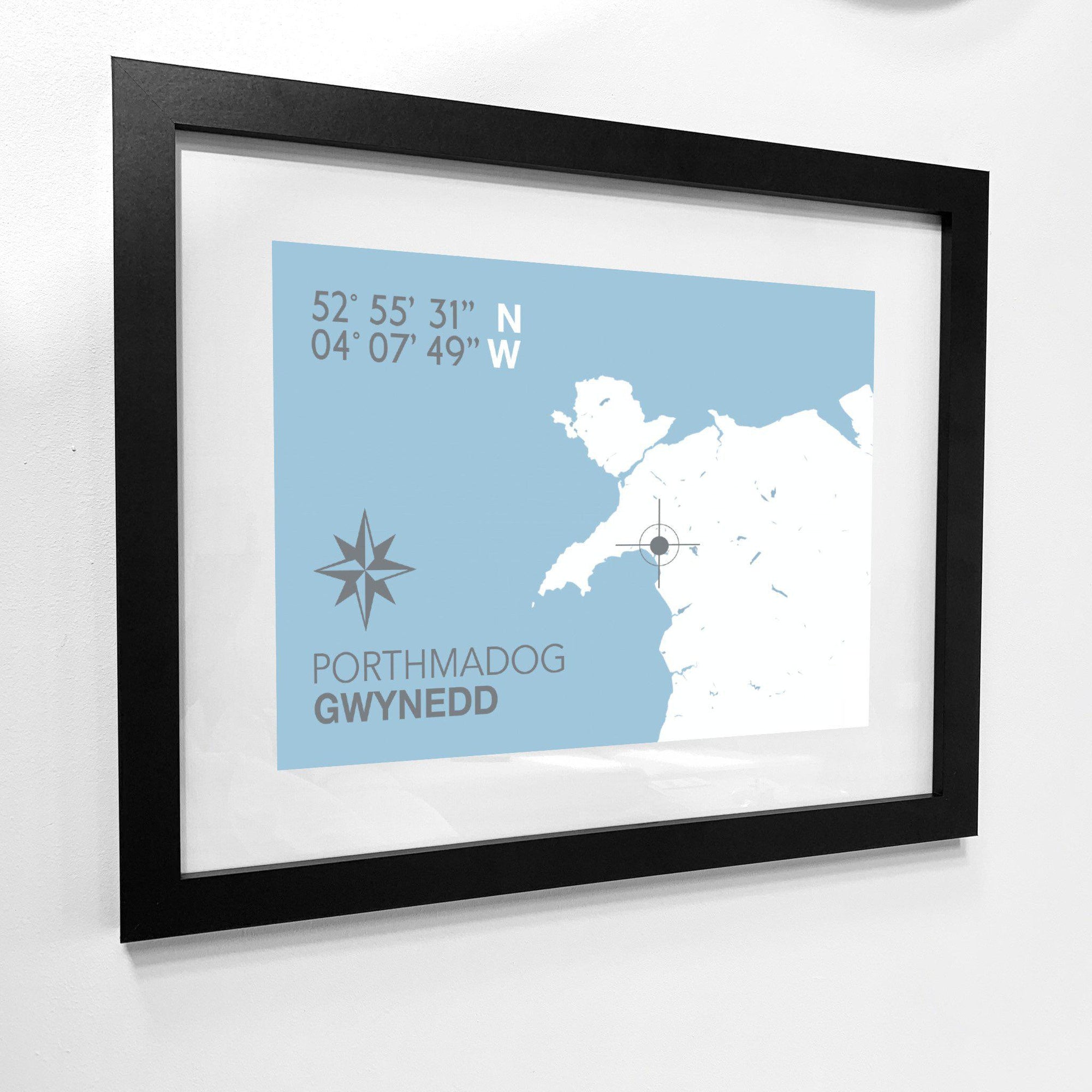 Porthmadog Coastal Map Print-SeaKisses