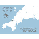 Porthtowan Coastal Map Print-SeaKisses