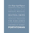 Porthtowan Typographic Print-SeaKisses