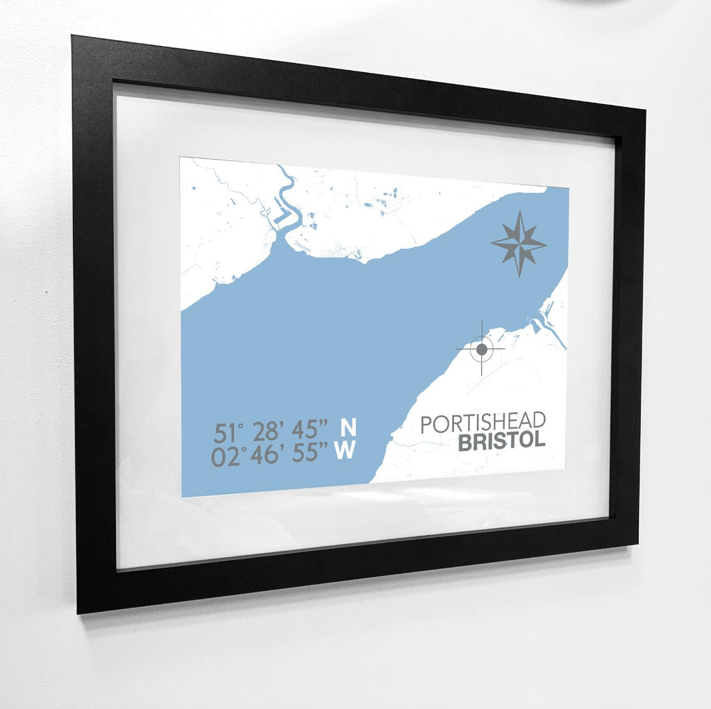 Portishead Map Travel Print - Coastal Wall Art /Poster-SeaKisses