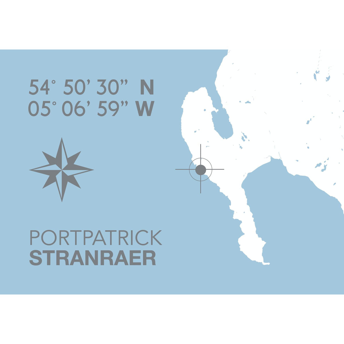 Portpatrick Map Travel Print- Coastal Wall Art /Poster by SeaKisses