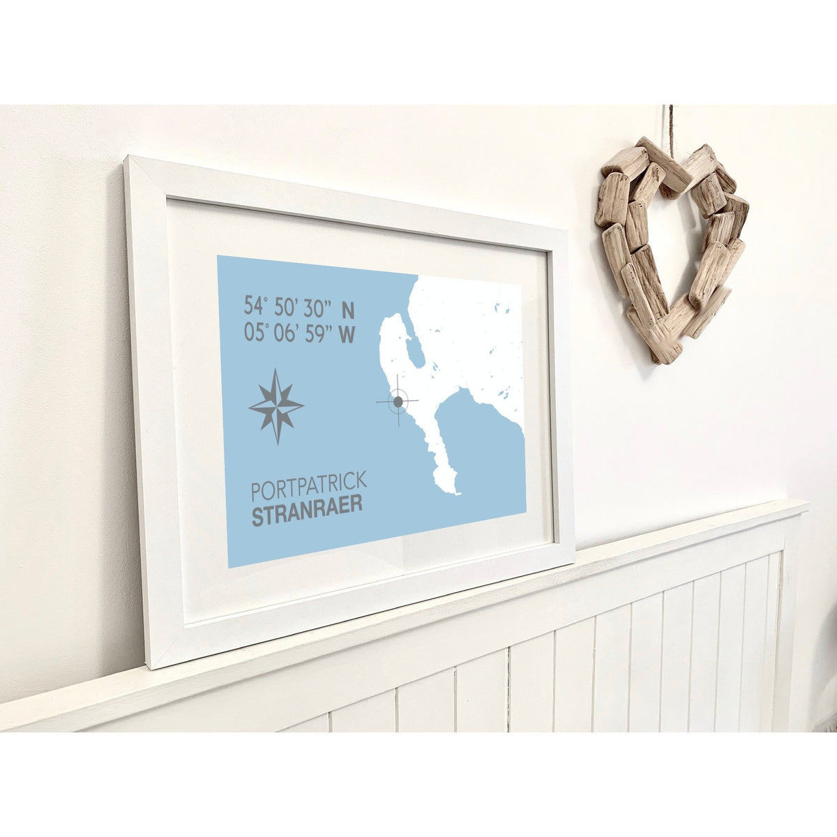 Portpatrick Map Portpatrick Map Travel Print- Coastal Wall Art /Poster by SeaKisses