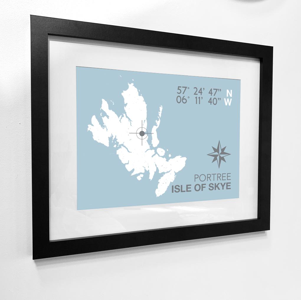 Portree Coastal Map Print-SeaKisses